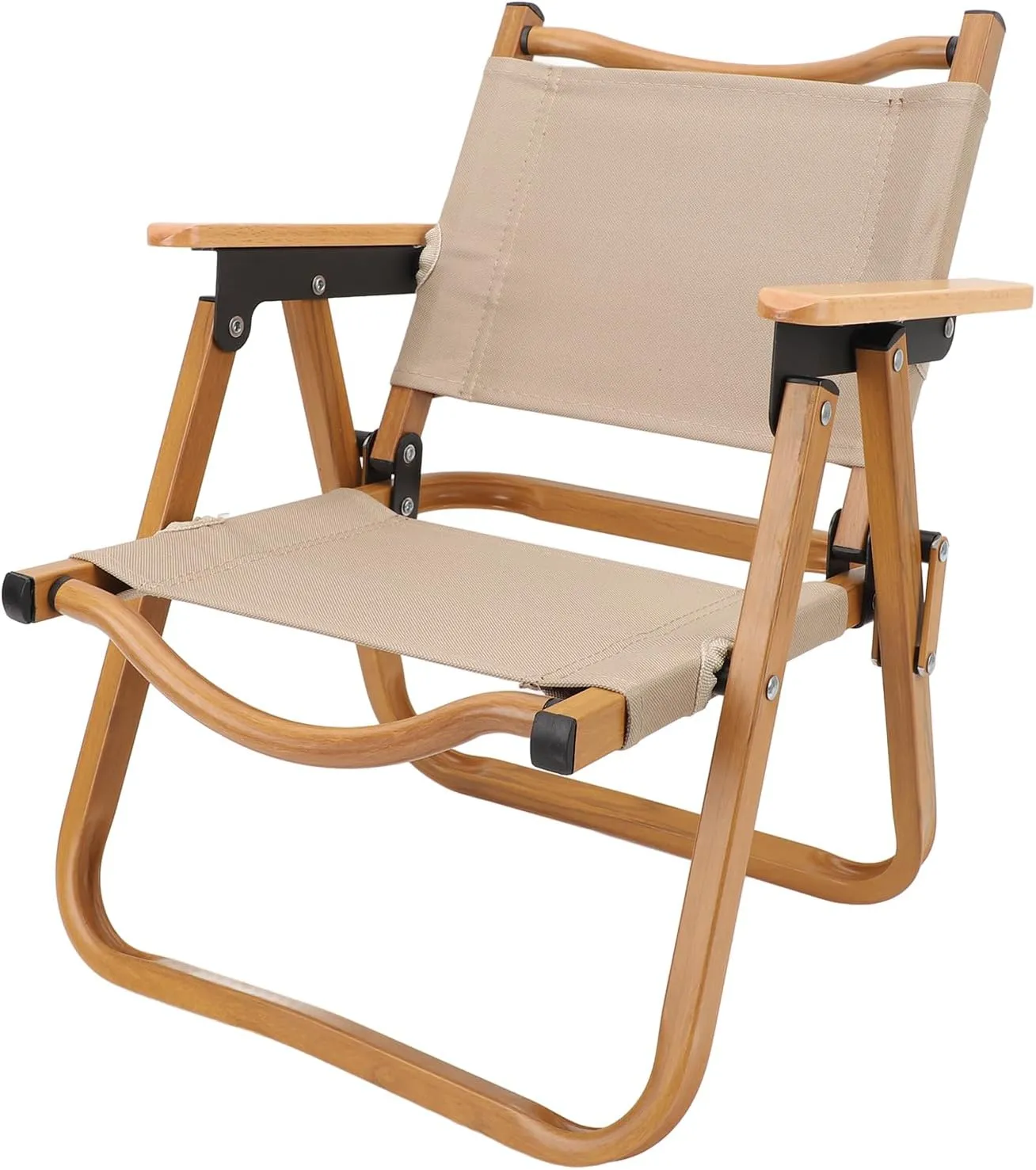 Kids Camping Chair, Aluminum Alloy Wood Grain Canvas Portable Folding Beach Chair, Lounge Chair Outdoor | Foldable Camping Chair | Fold up Chair | Lawn Chair for Beach Travel