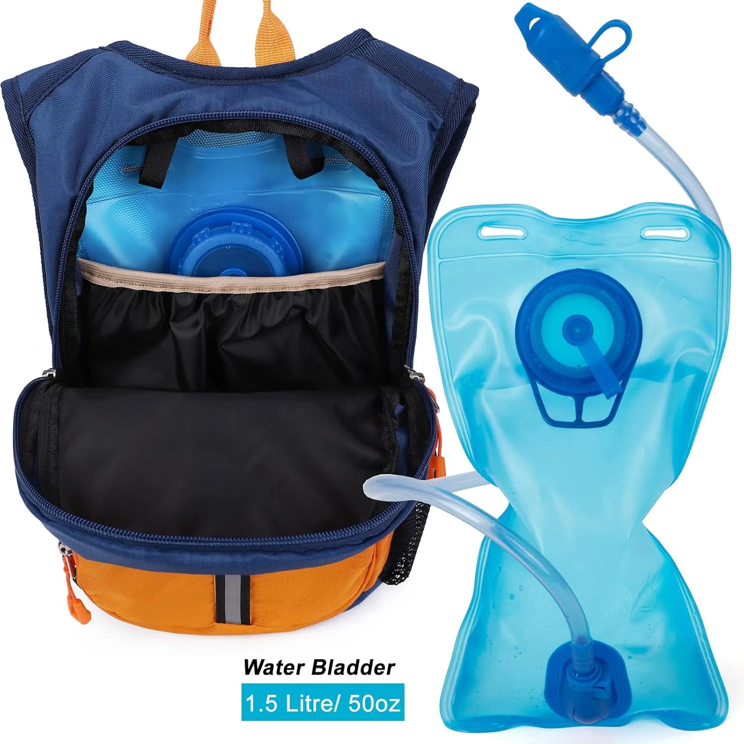 Kids Hydration Backpack, Hiking Backpack for Boys or Girls with 1.5L Water Bladder