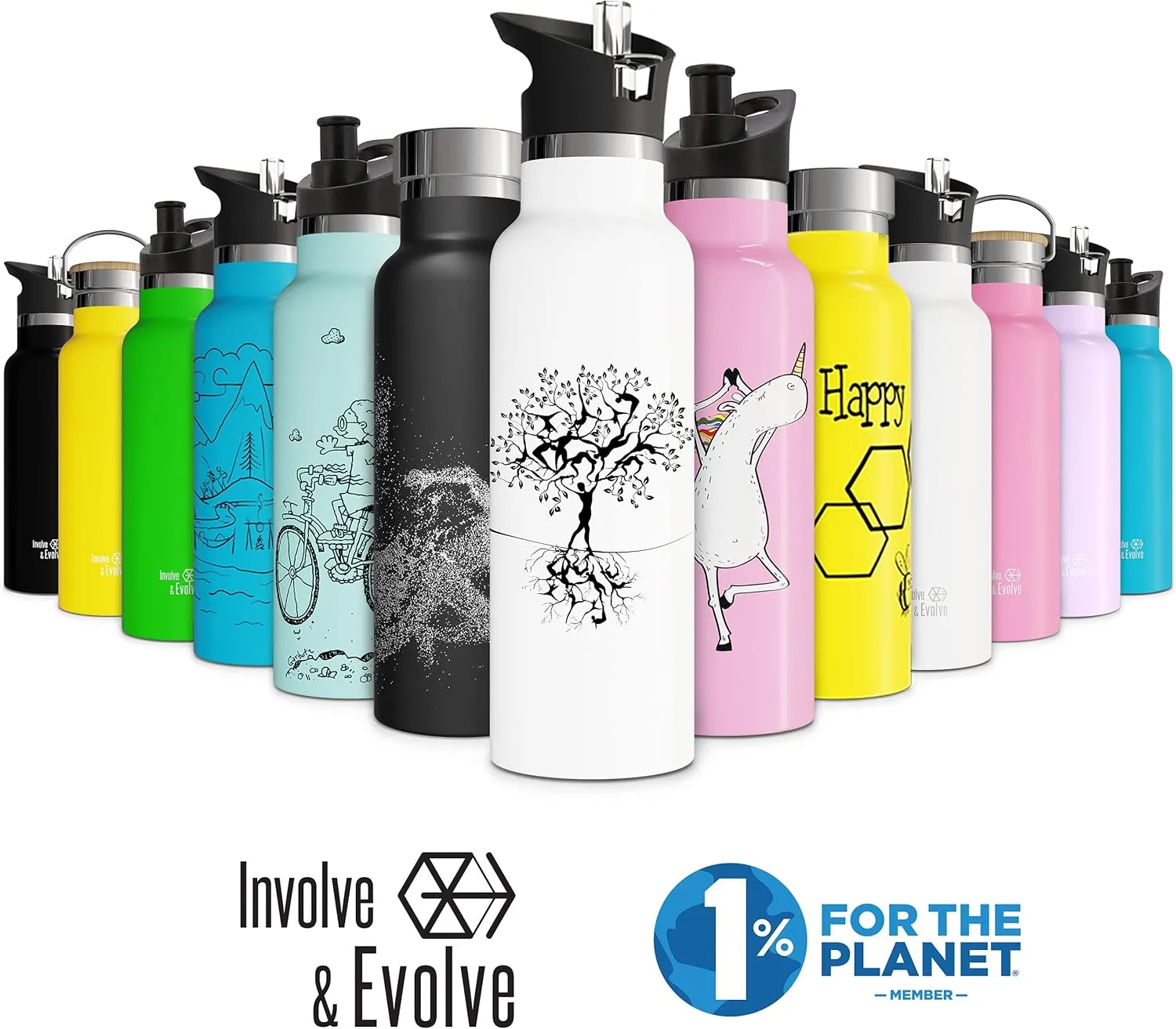 Kids Water Bottle Easy-Sip Straw Lid Leak-Proof Insulated Stainless Steel Thermos Perfect for School & Pickleball 3 Lids BPA-Free Keeps Drinks Cold for 24 Hours (Kiwi 20oz)