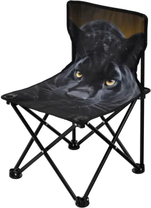 Kigai Cool Panther Black Leopard Portable Camping Chair - Lightweight, Compact and Foldable Chair - Perfect for Beach Picnic Hiking, Carry Bag Included