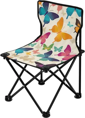 Kigai Folding Camping Chair Heavy Duty Chair Ultralight Compact Portable Beach Chair for Outdoor Camp, Hiking, Travel, Beach, Sporting Event and Picnic, Butterflies