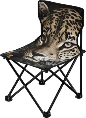 Kigai Folding Camping Chair Heavy Duty Chair Ultralight Compact Portable Beach Chair for Outdoor Camp, Hiking, Travel, Beach, Sporting Event and Picnic, Leopard