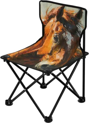 Kigai Folding Camping Chair Heavy Duty Chair Ultralight Compact Portable Beach Chair for Outdoor Camp, Hiking, Travel, Beach, Sporting Event and Picnic, Oil Horse