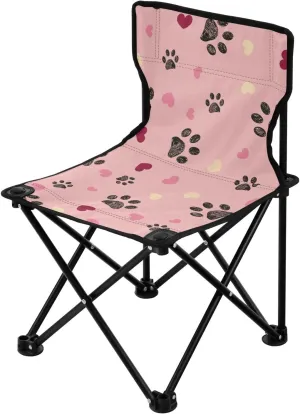 Kigai Folding Camping Chair Heavy Duty Chair Ultralight Compact Portable Beach Chair for Outdoor Camp, Hiking, Travel, Beach, Sporting Event and Picnic, Valentine Footprints