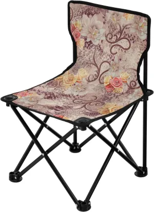 Kigai Folding Camping Chair Heavy Duty Chair Ultralight Compact Portable Beach Chair for Outdoor Camp, Hiking, Travel, Beach, Sporting Event and Picnic, Vintage Flower