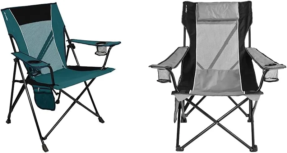 Kijaro Camping Chair, Dual Lock Feature, Cayman Blue Iguana & Sling Camping Chair, One Size, Hallett Peak Gray