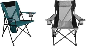 Kijaro Camping Chair, Dual Lock Feature, Cayman Blue Iguana & Sling Camping Chair, One Size, Hallett Peak Gray