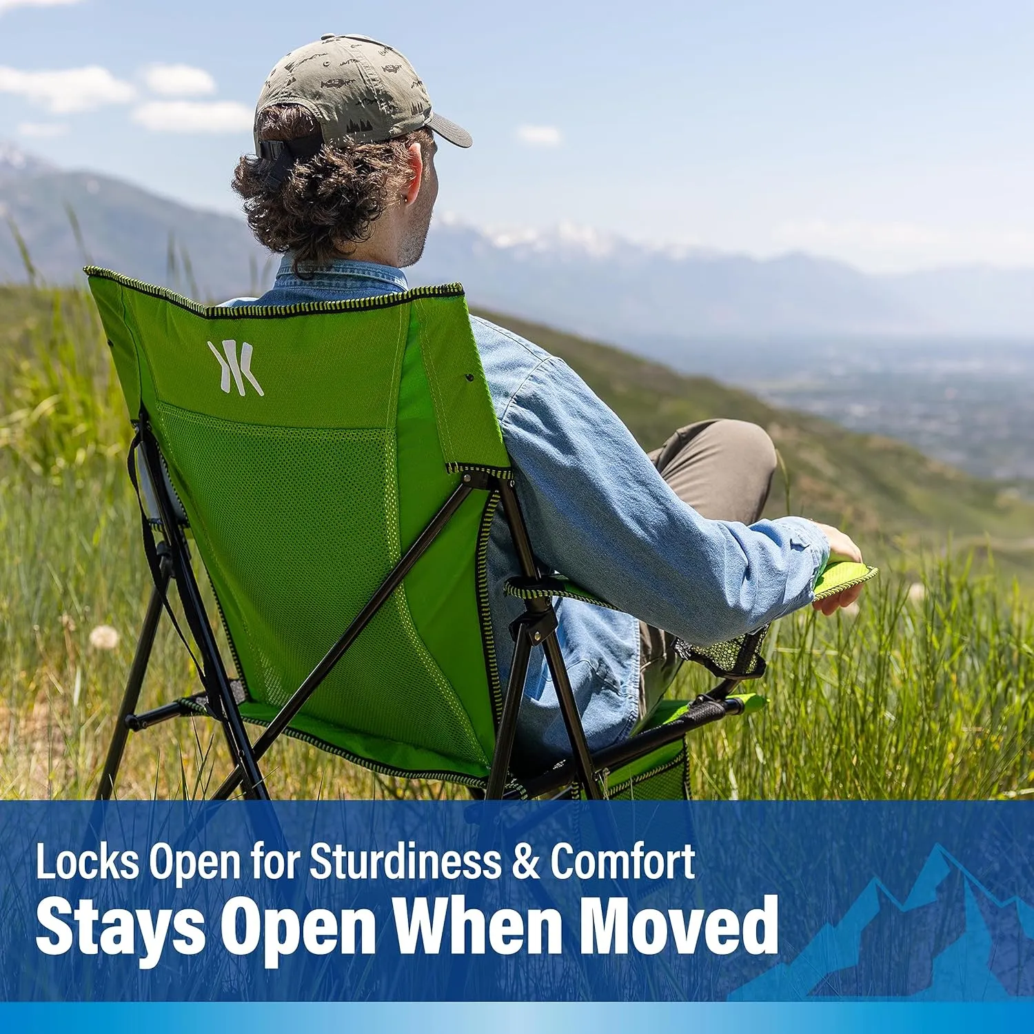 Kijaro Portable Camping Chairs - Enjoy the Outdoors with a Versatile Folding Sports Chair for Outdoor & Lawn - Dual Lock Feature Locks Position – Hallet Peak Gray