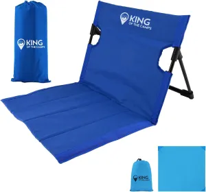 King of the Camps Adjustable Backrest & Outdoor Blanket Kit - Outdoor Portable Camping Chair - Packable Waterproof Picnic Blanket - Portable Seat & Outside Blanket Bundle - Hiking & Camping Essentials