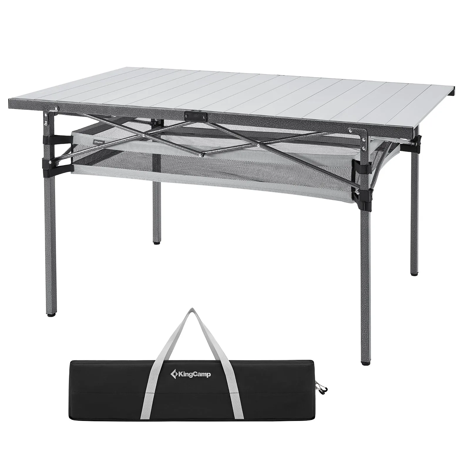 KingCamp Aluminum Roll Up Table with Net Bag for 4-6 Person