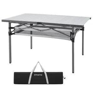 KingCamp Aluminum Roll Up Table with Net Bag for 4-6 Person