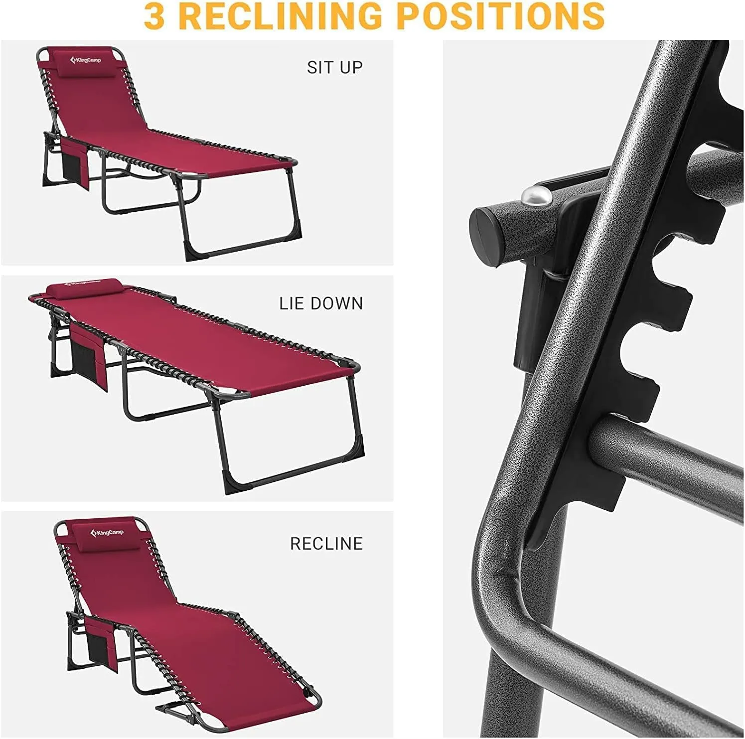 KingCamp Folding Outdoor Chaise Lounge