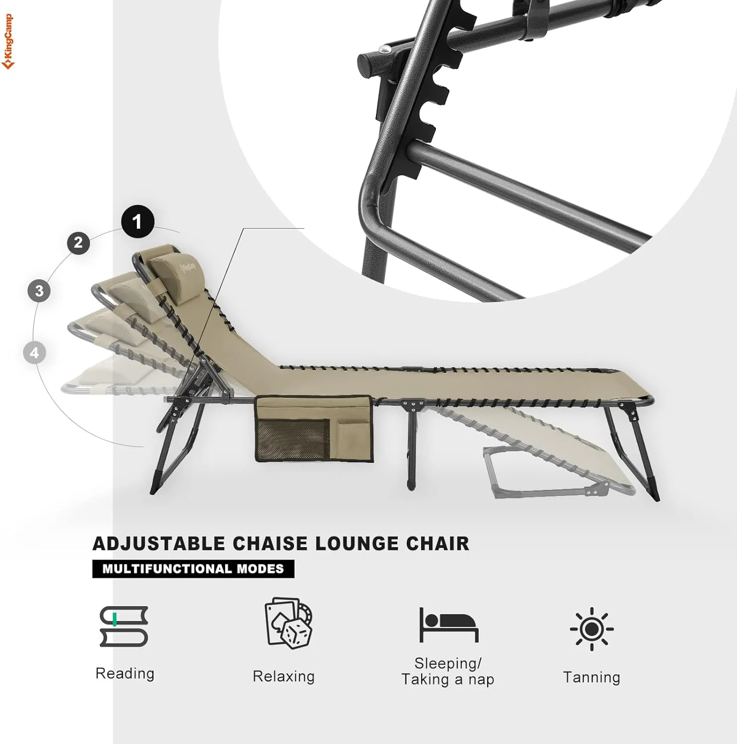 KingCamp Folding Outdoor Chaise Lounge