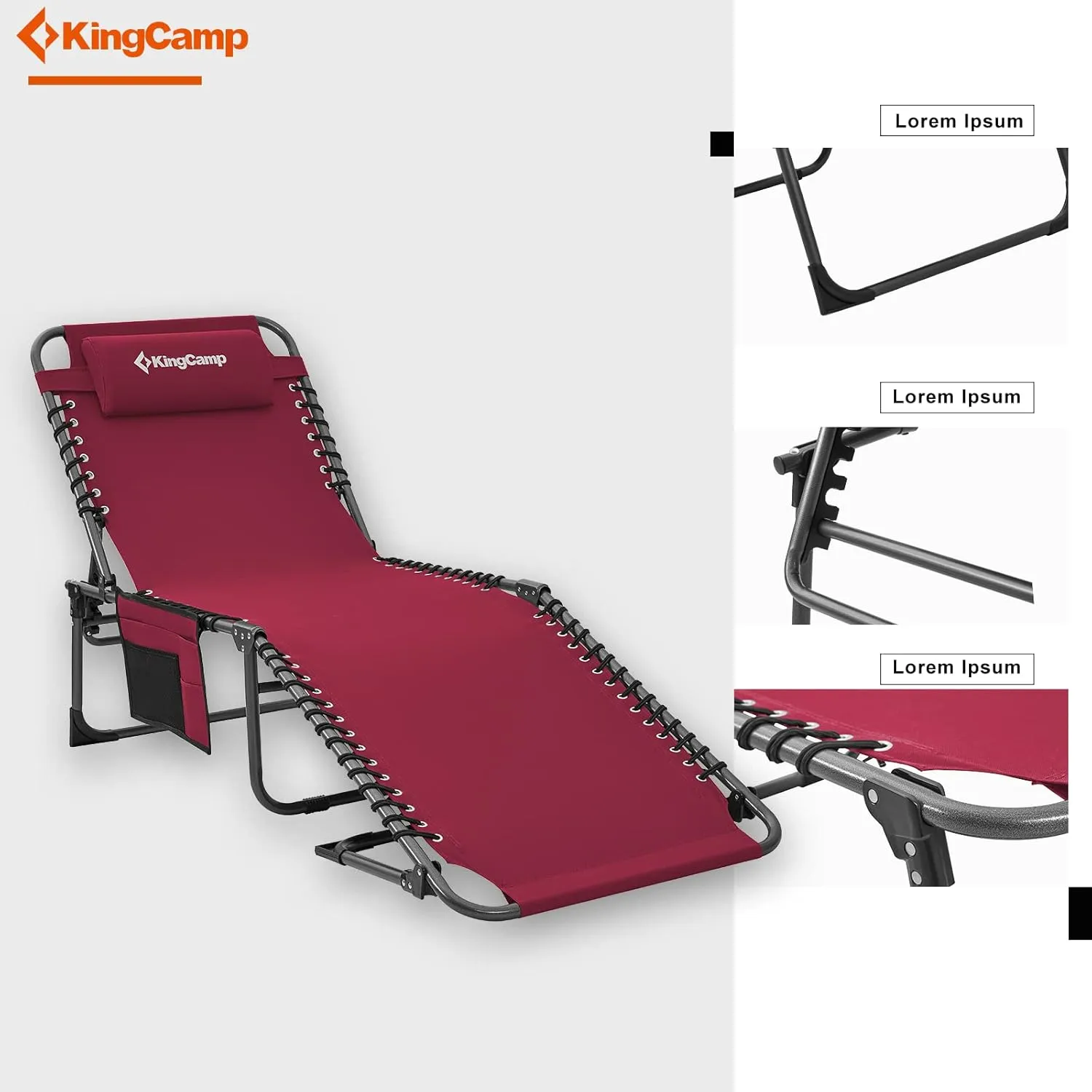 KingCamp Folding Outdoor Chaise Lounge