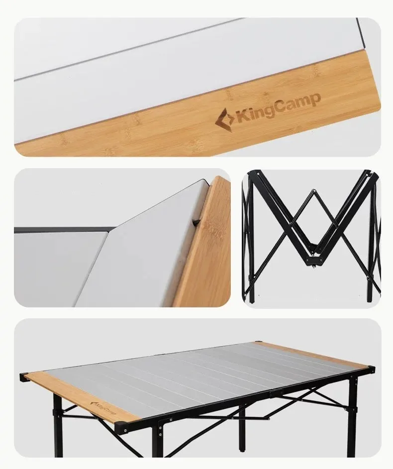 KingCamp Outdoor Dining & Relaxation Set – Hybrid Roll-Top Table   Oversize Double Camping Loveseat