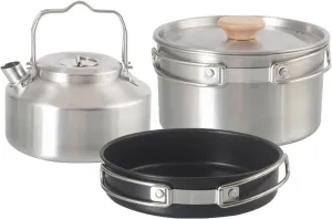 Kitchenware Set CamCookware Set Foldable Backpacking CamPots and Pans with Kettle