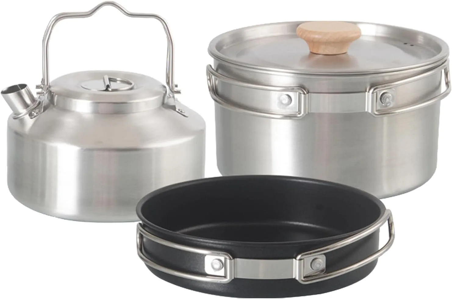 Kitchenware Set CamCookware Set Foldable Backpacking CamPots and Pans with Kettle