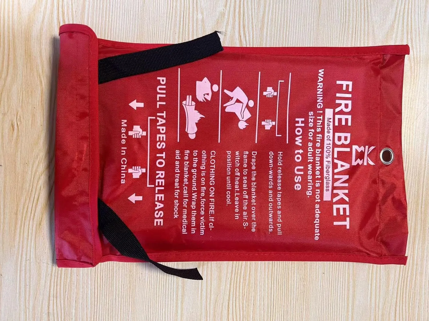 KITOSUN Fire Blanket for Kitchen Home Emergency - Fiberglass Blankets Fire Survival Suspension Flames Retardant Extinguisher Great for Stove Car Garage Office Camping Caravan BBQ Safety (4-Pack)