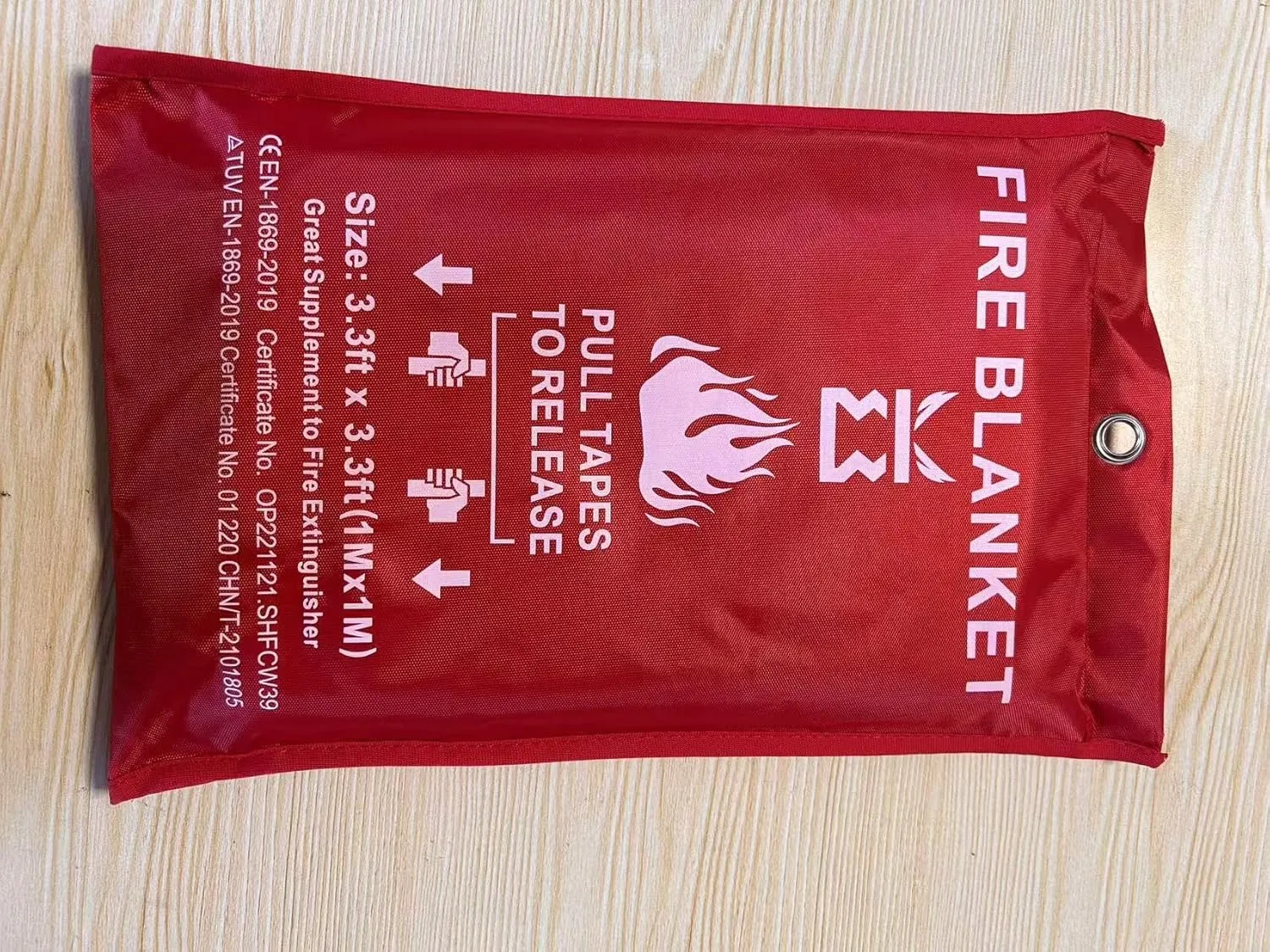 KITOSUN Fire Blanket for Kitchen Home Emergency - Fiberglass Blankets Fire Survival Suspension Flames Retardant Extinguisher Great for Stove Car Garage Office Camping Caravan BBQ Safety (4-Pack)