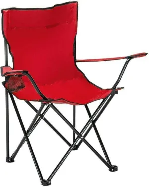 KPJQ Portable Camping Folding Outdoor Chair with Cup Holder Heavy Duty Basic Mesh Red Camping-chairs Patio furniture Outdoor furniture Camping accessories Patio chairs Camping gear Camping chair