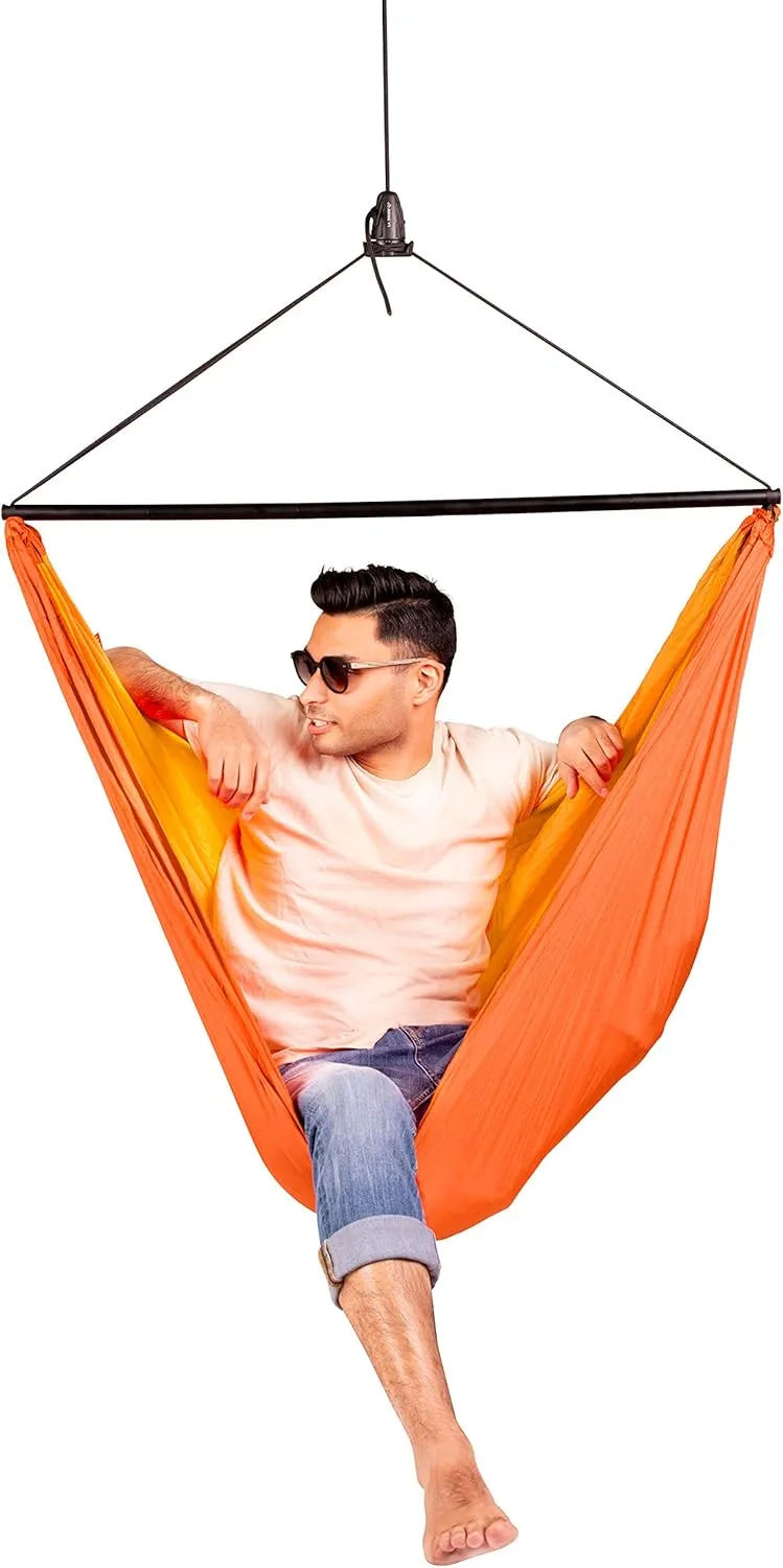 LA SIESTA ZunZun Travel Hammock Chair with Easy-Adjust Suspension, Lightweight, Portable, Outdoor Relaxation, Featuring Breathable Nylon Fabric, Max 265 Lbs, Sunrise