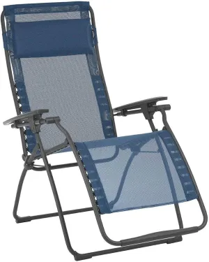 Lafuma Futura Zero Gravity Patio Recliner with Alloy Steel Material and Patented Clip Suspension System for Reclining Patio Chairs, Ocean Blue