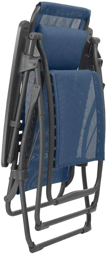 Lafuma Futura Zero Gravity Patio Recliner with Alloy Steel Material and Patented Clip Suspension System for Reclining Patio Chairs, Ocean Blue