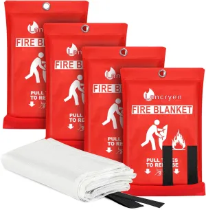 Lancryen 2025 Emergency Fire Blanket, Fire Extinguisher Blanket, Fire Suppression Fabric Flame Retardant Towel Flame Safety Cloth for Home, Kitchen, School, Grill, Car, Office, Warehouse(40” x 40”)