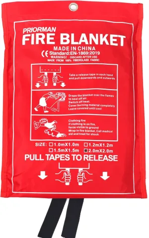 Large Fire Blanket for Home XL 59x59 79x79 Inches Emergency Fire Blankets Kitchen Fire Retardant Blanket Fire Shelter Suppression Restaurant House Car Warehouse Fire Proof Survival Safety Reusable