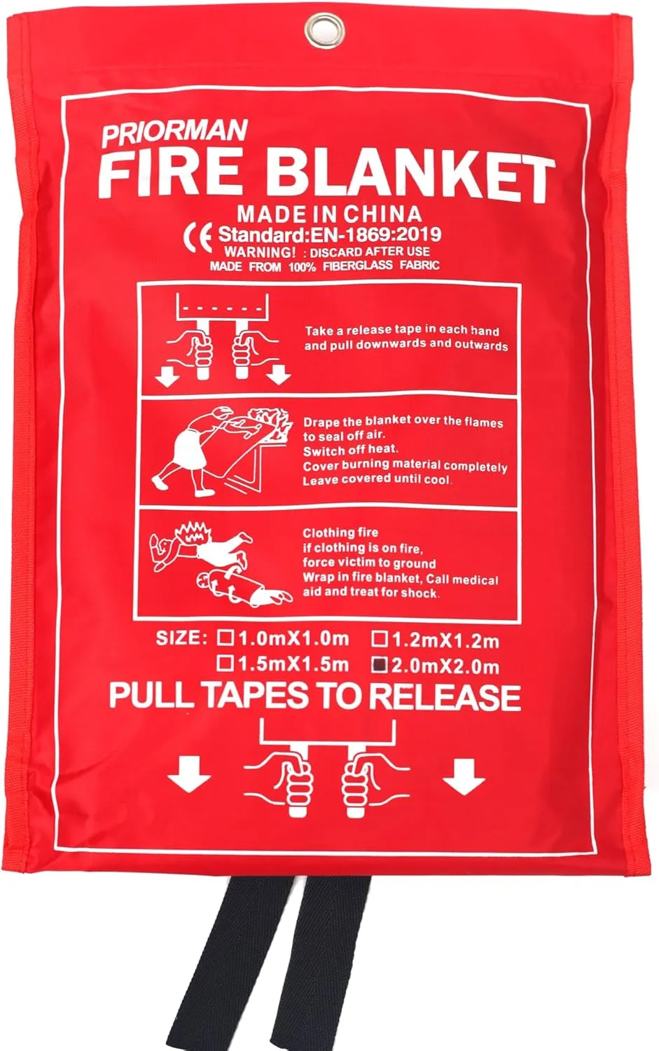 Large Fire Blanket for Home XL 59x59 79x79 Inches Emergency Fire Blankets Kitchen Fire Retardant Blanket Fire Shelter Suppression Restaurant House Car Warehouse Fire Proof Survival Safety Reusable
