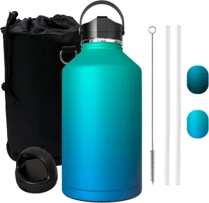 Large Insulated Water Bottle - Large Stainless Steel Water Bottle - 1 Gallon Stainless Steel - 128 oz Insulated
