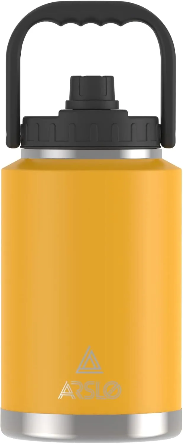 large Insulated Water Jug With Handle, One Gallon Insulated Water Bottle, 1 Gallon Stainless Steel Water Jug