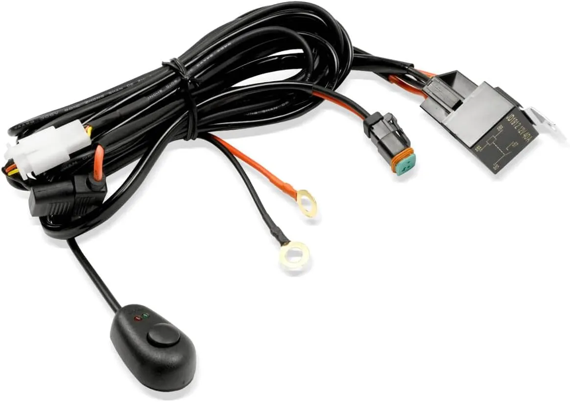 LASFIT 10ft Wiring Harness Kit Led Light Bar 12AWG Heavy Duty 12V On Off Switch Power Relay Blade Fuse for Led Light Bar Pods