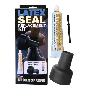 Latex Drysuit Wrist Seal Replacement Kit - Repair or Replace Latex Bottleneck Wrist Seal with a Replacement Seal and Stormoprene Professional Contact Adhesive (90g)