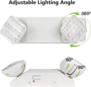 LED Emergency Lighting Fixtures with 2 LED Heads, Commercial Emergency Light with Battery Backup, UL 924 and CEC Qualified, 120-277 Voltage (1-Pack)…