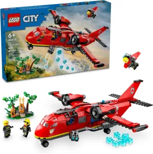 LEGO City Fire Rescue Plane Toy for Kids and Fans of Firefighter Toys, Fun Birthday Gift Idea for Boys and Girls Ages 6  who Love Airplane Toys and Imaginative Play, Includes 3 Minifigures, 60413