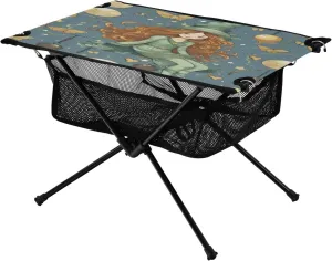 Leprechaun Pattern Portable Folding Camping Table, Compact Lightweight Beach Table with Carrying Bag for Outdoor Picnics, BBQs, Camp