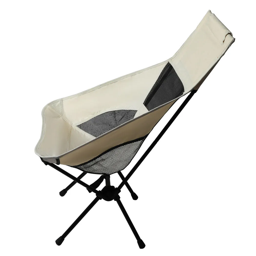 Levede Camping Chair Folding Outdoor Large Beige-VIC_Rural