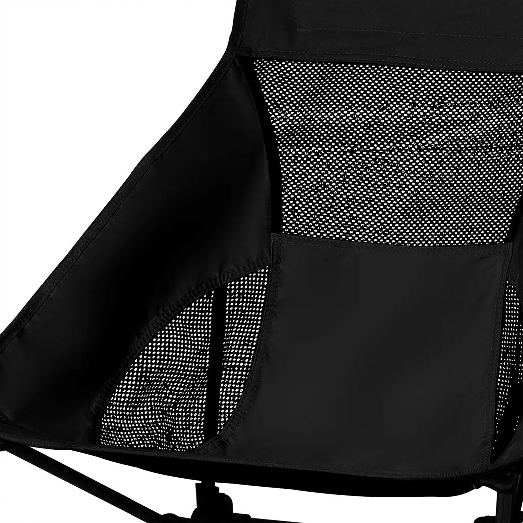 Levede Camping Chair Folding Outdoor Large Black-QLD_Rural