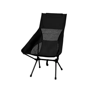 Levede Camping Chair Folding Outdoor Large Black-QLD_Rural