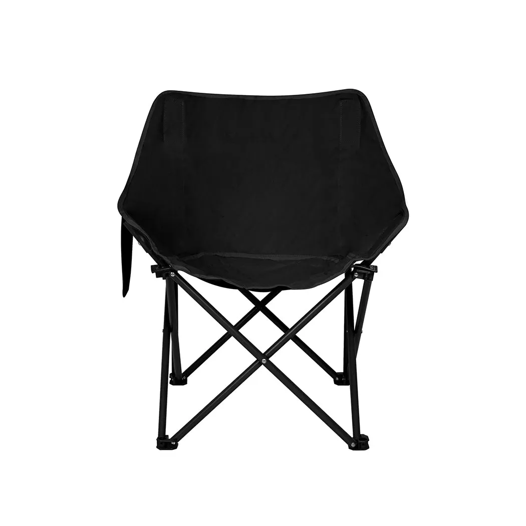 Levede Folding Camping Moon Chair Lightweight Black-ACT