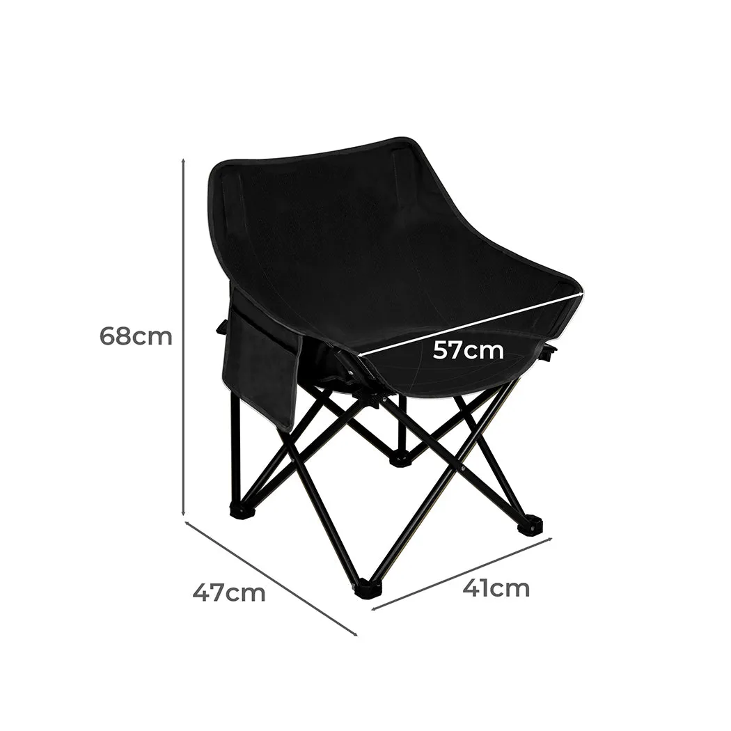 Levede Folding Camping Moon Chair Lightweight Black-ACT
