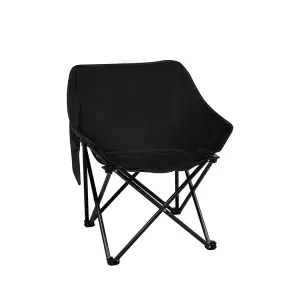 Levede Folding Camping Moon Chair Lightweight Black-ACT