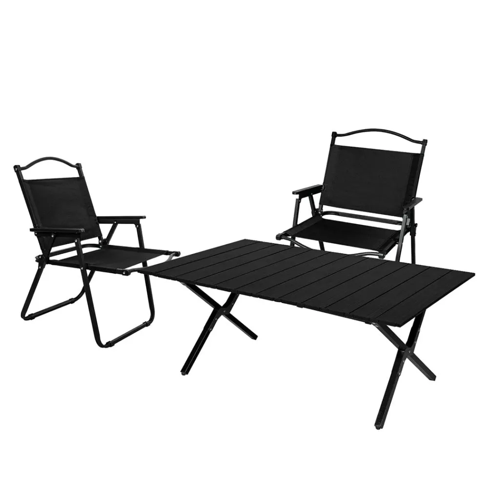Levede Folding Camping Table Chair Set Portable Picnic Outdoor Egg Roll Foldable