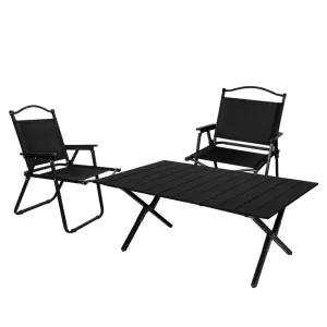Levede Folding Camping Table Chair Set Portable Picnic Outdoor Egg Roll Foldable