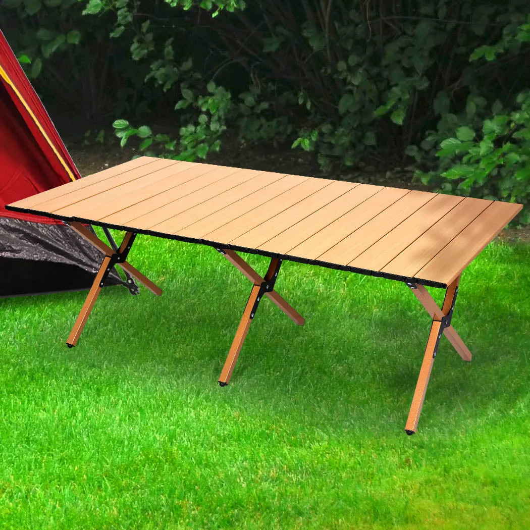 Levede Folding Camping Table Foldable Oak
