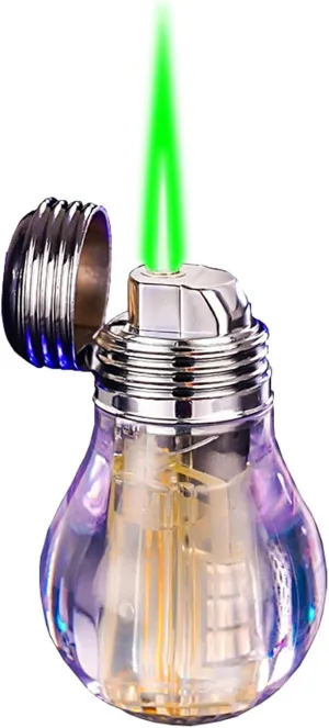 Lighter, Torch Lighter, Windproof Green Flame Lighter, Refillable Butane Lighter, Suitable for Outdoor, Indoor, Camping, BBQ, Candle, Birthday, Gift (No Gas)(C)