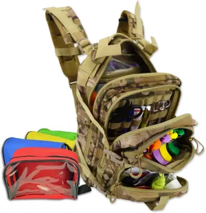 Lightning X Stocked EMS/EMT Trauma & Bleeding First Aid Responder Medical Backpack   Kit   Pouches - Camo