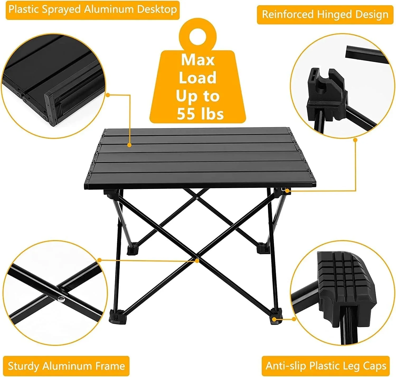 lightweight aluminum portable camping and picnic table
