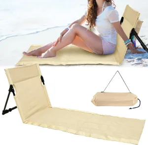 Lightweight Beach Chairs, Waterproof Beach Mat, Oxford Cloth Camping Floor Chair with Incline Function, Resistant Folding Floor Chair Scratch for Relaxing Fishing Barbecues Hiking